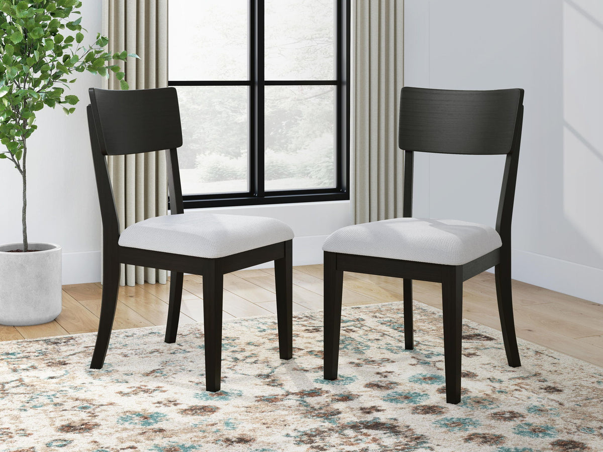 Portdown - Dining Upholstered Side Chair (Set of 2) - Black