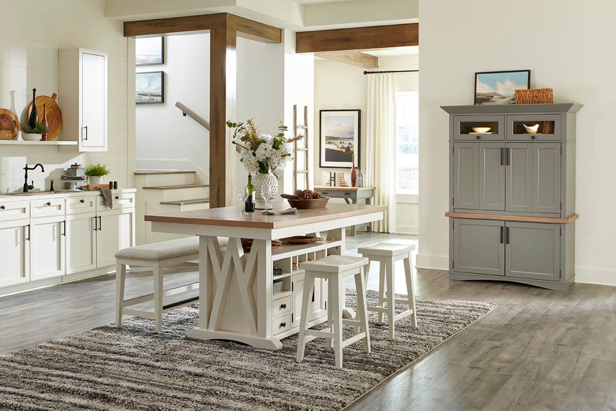 Americana Modern Dining - Island Counter-Height Extendable Dining Table - Cotton alternate view 3