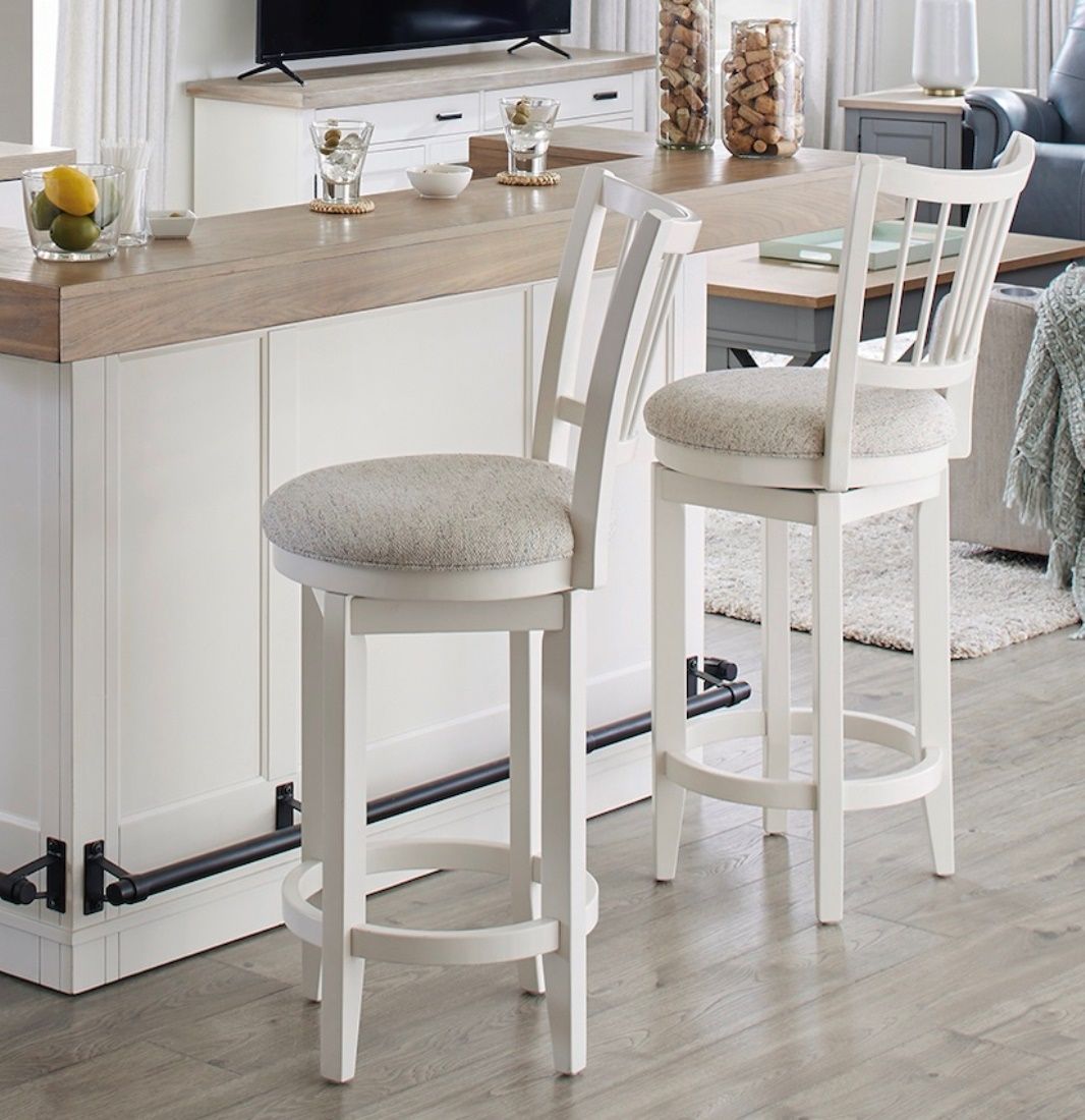 Americana Modern Dining - Spindle Back Swivel Barstool - Cotton alternate view 2