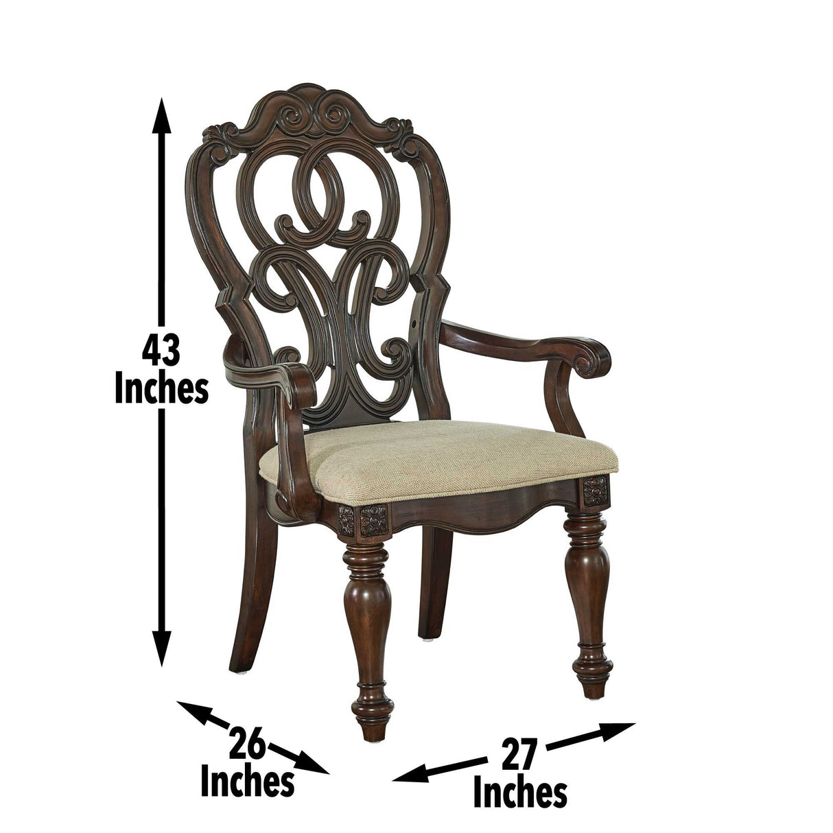 Royale - Sillón (Juego de 2) - Marrón Oscuro