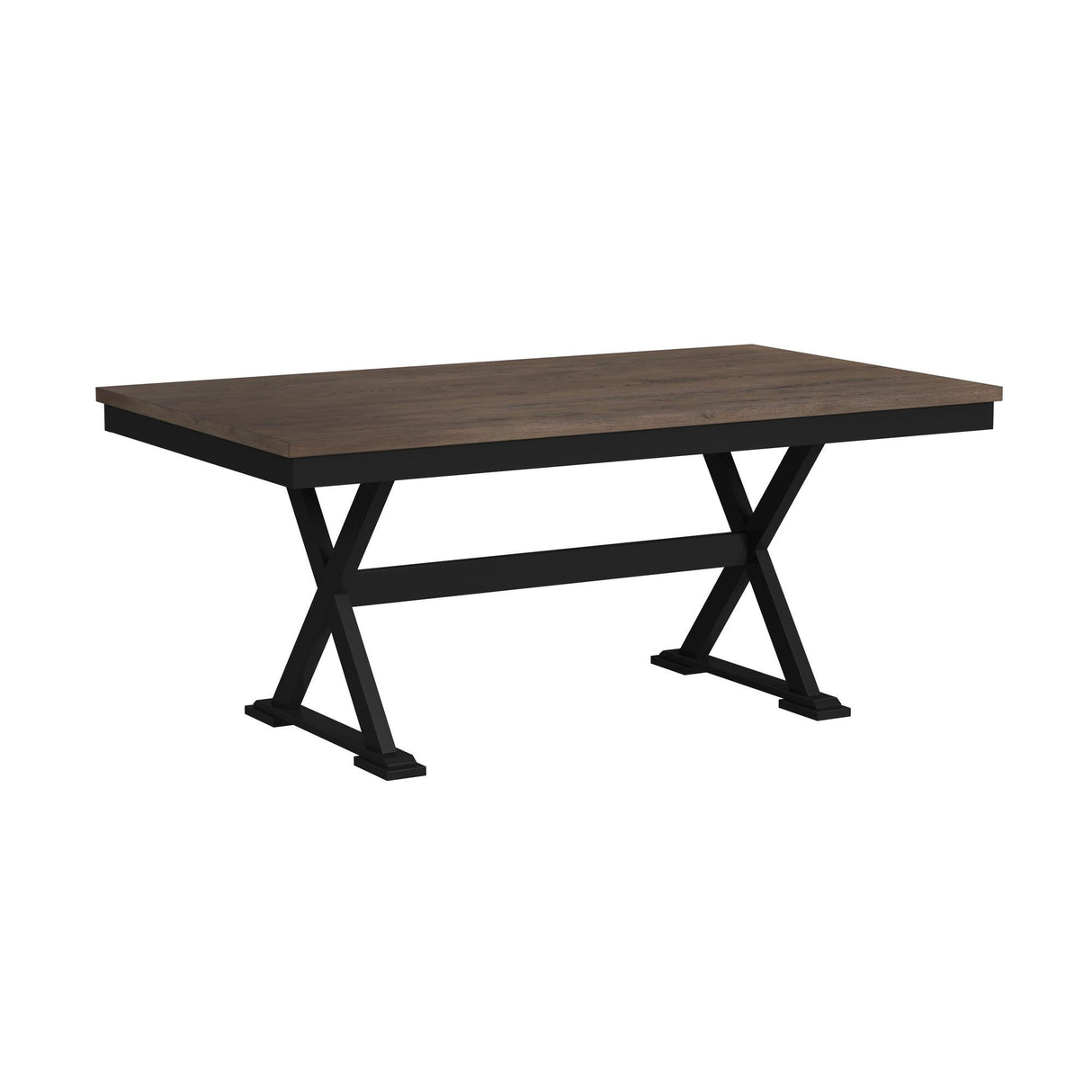 Tulane - Juego de comedor de 6 piezas con mesa, 4 sillas y banco - Roble y negro