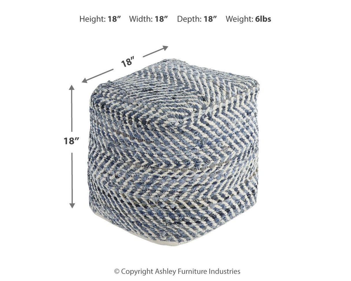 Chevron - Pouf - Blue