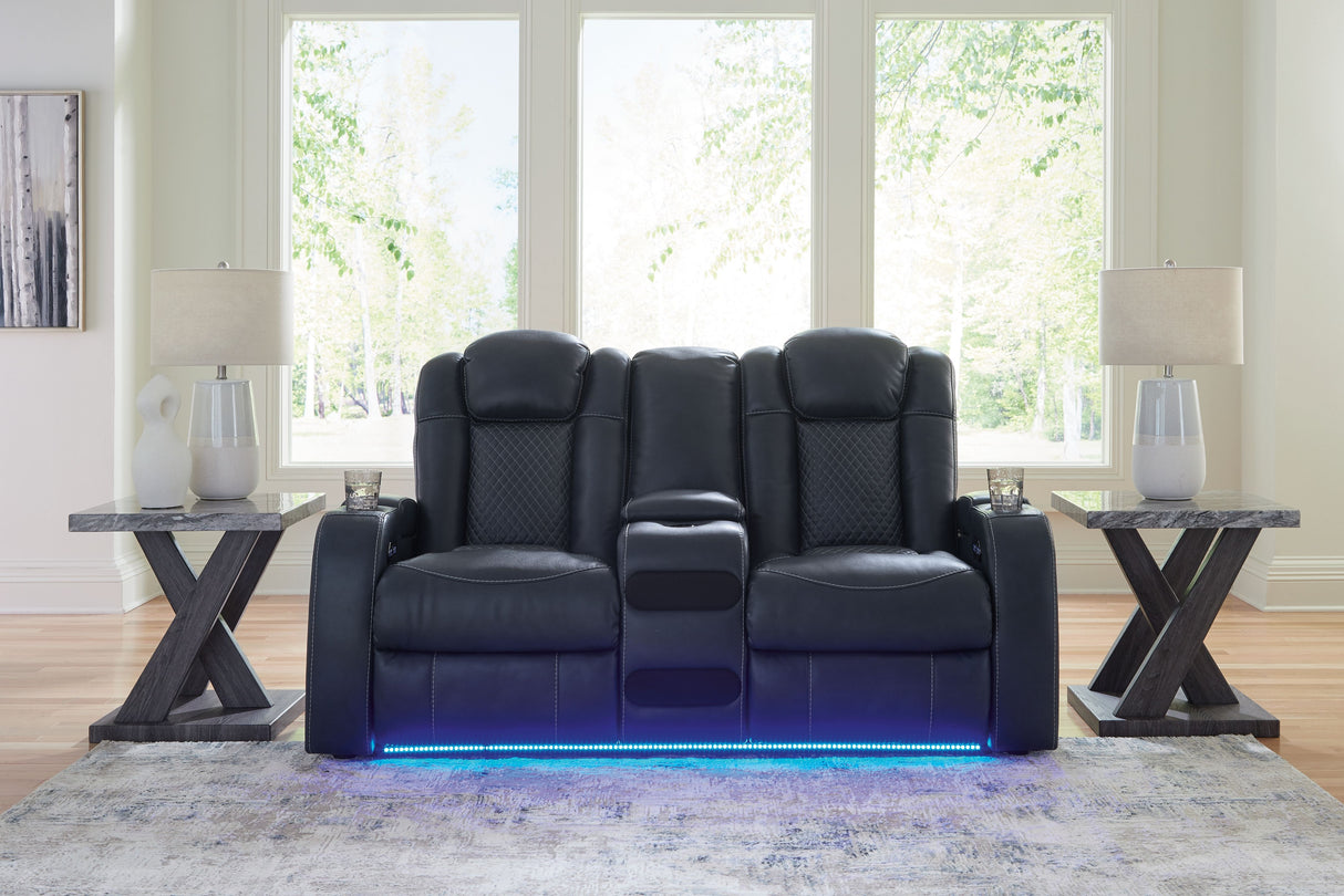 Fyne-dyme - Sofá biplaza reclinable eléctrico con consola/reposacabezas ajustable