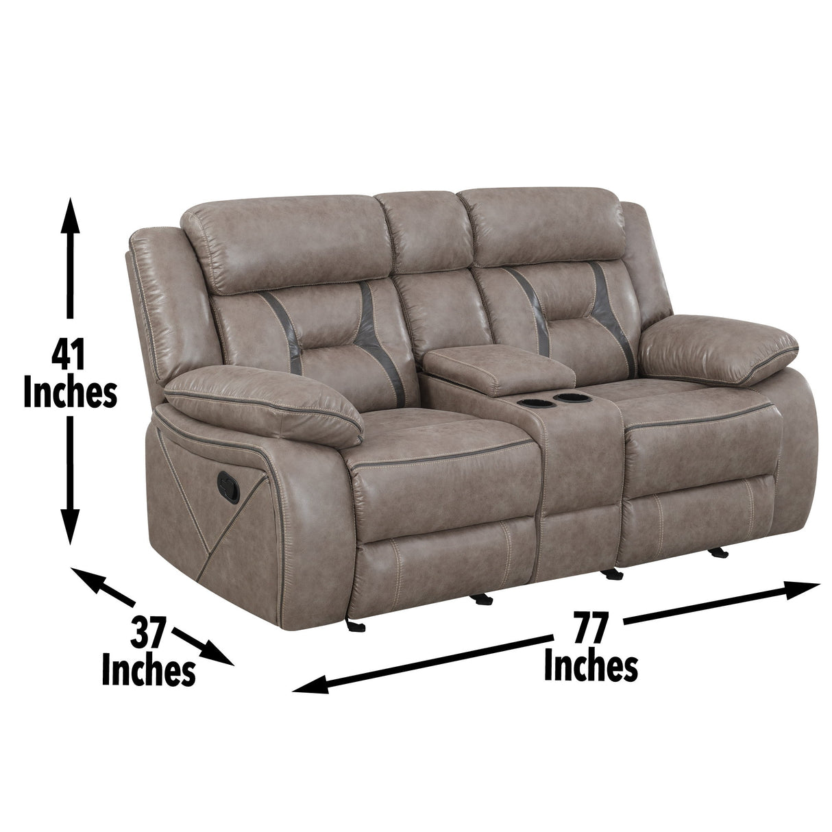 Tyson - Consola reclinable tipo planeador - Plata perla
