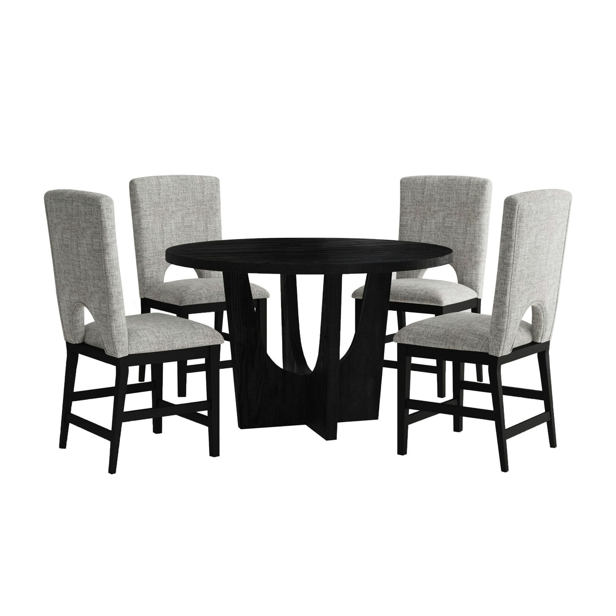 Oregon - Juego de comedor de 5 piezas a la altura de la encimera (mesa redonda para encimera y cuatro sillas)