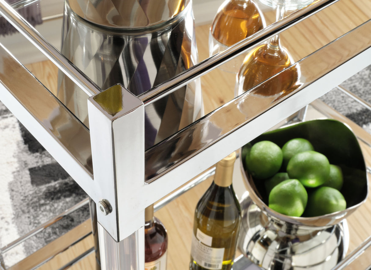 Chaseton - Carrito de bar - Acabado transparente/plateado