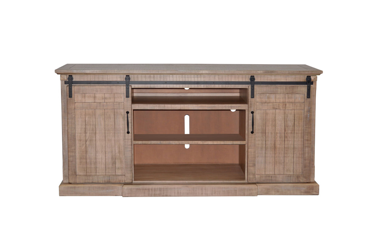 78" Barn Door Media Console With Electric Fireplace