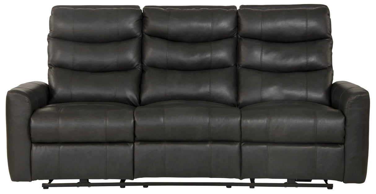 Bosa - Leather Power Reclining Sofa - Charcoal