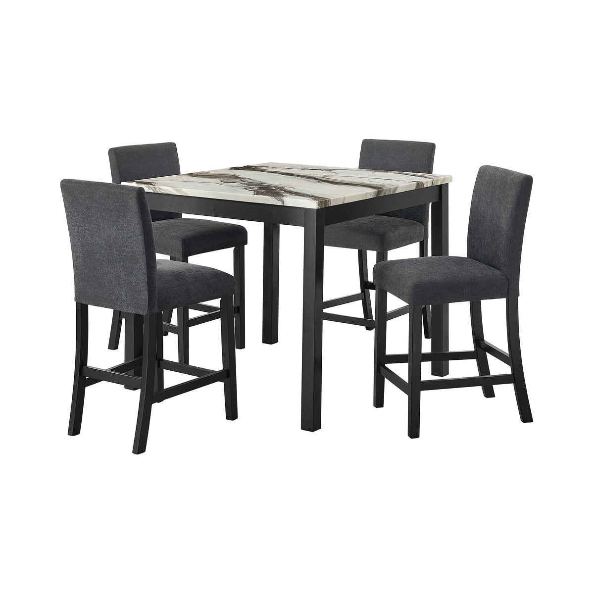 Dalia - 5 Piece Square Counter Set - Black