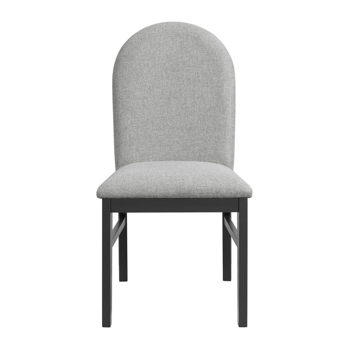 Edison - Silla de comedor con tela (juego de 2) - Negro y gris claro