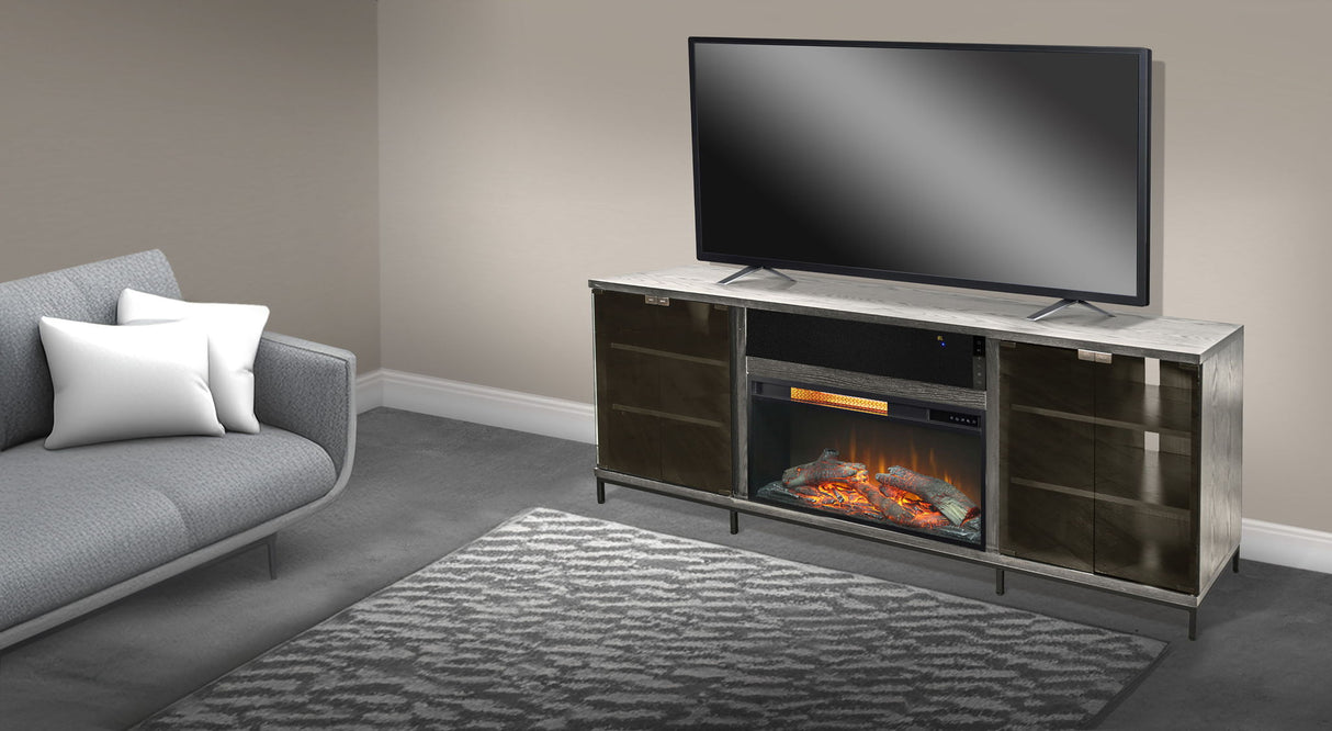 70" Media Console With Electric Fireplace