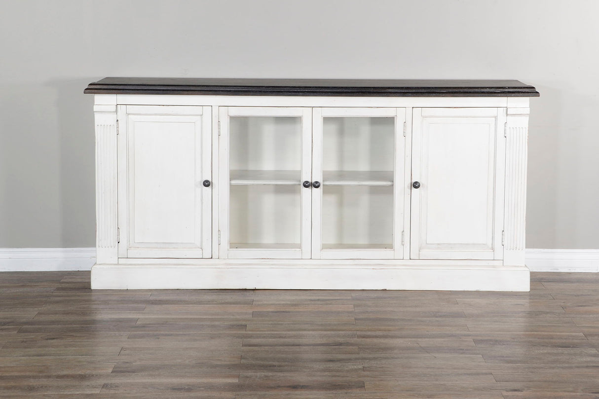 Carriage House - Mueble de TV - Blanco Rural / Oscuro Europeo