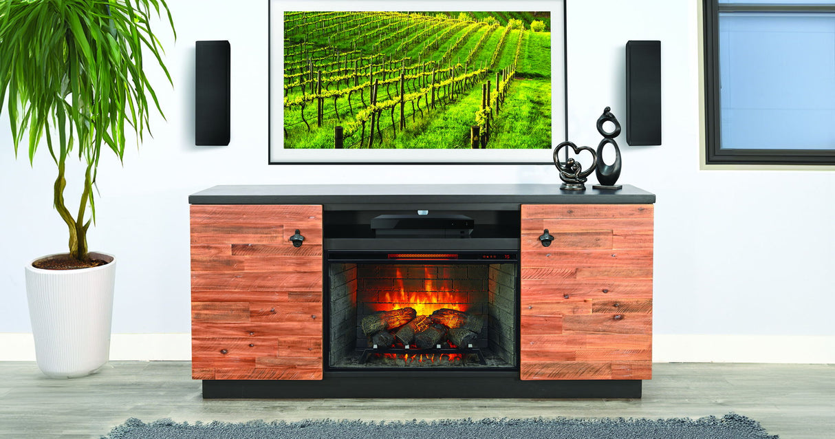 Mueble multimedia - Black Magic / Acacia rústica