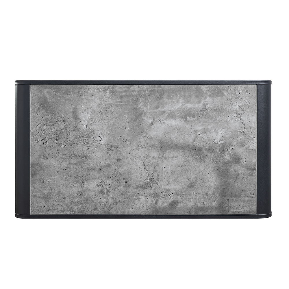 Raziela - Mesa de centro - Acabado gris concreto y negro