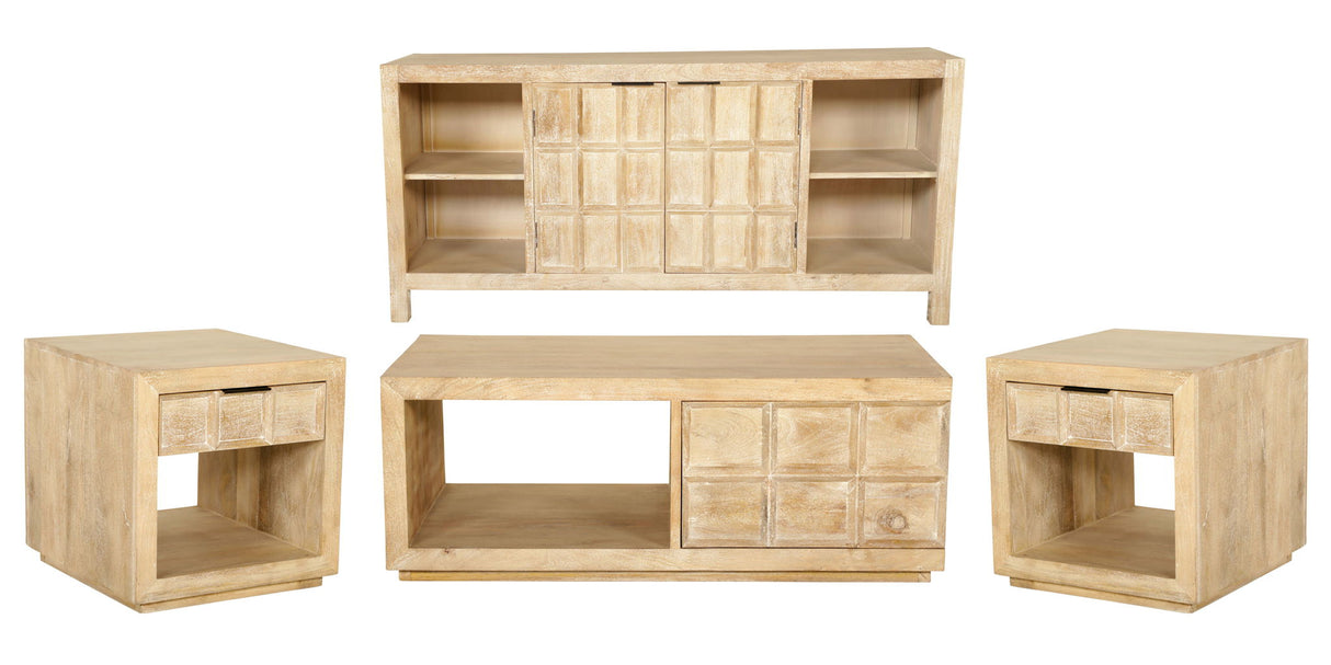 Laguna - Consola de 64" - Madera natural blanqueada