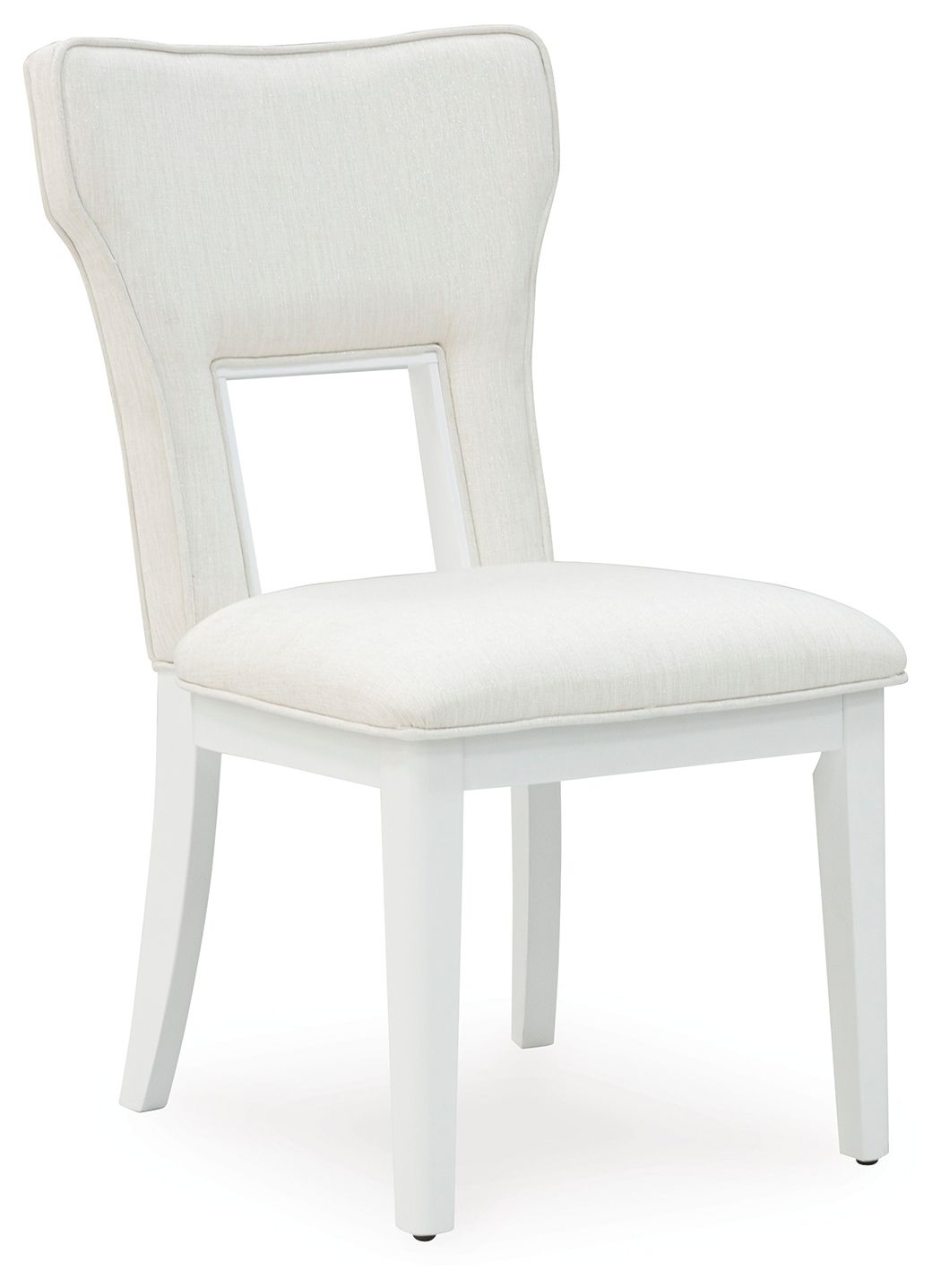 Chalanna - Silla lateral tapizada para comedor (Juego de 2) - Blanca