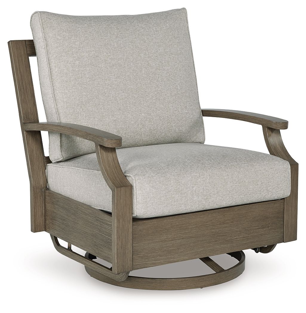 Rainier Ranch - Silla planeadora giratoria con cojín - Marrón / Beige