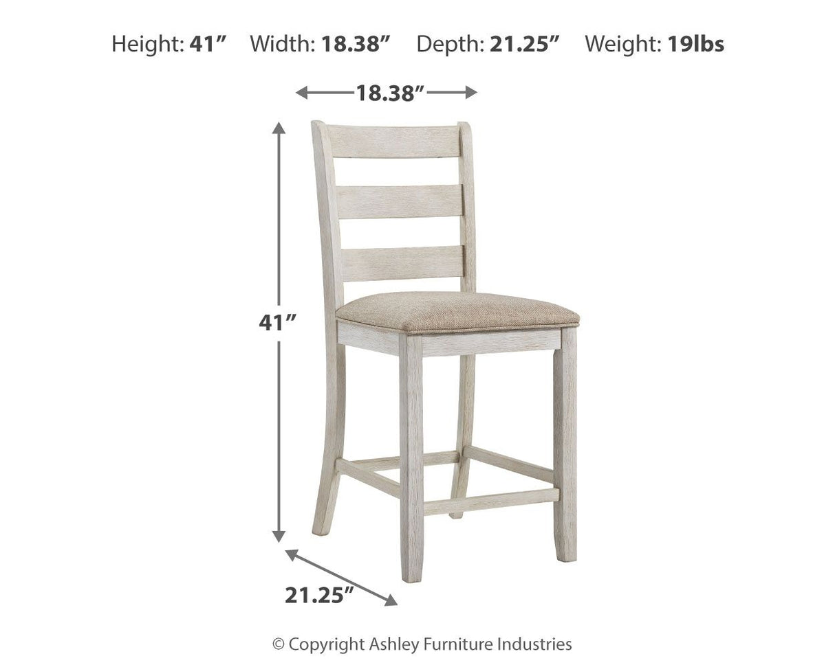 Skempton - Taburete de bar tapizado (Set de 2) - Blanco