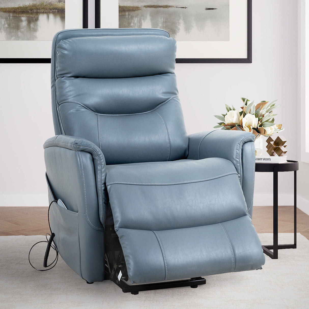 Gemini - Sillón reclinable eléctrico con reposacabezas articulado (juego de 2)