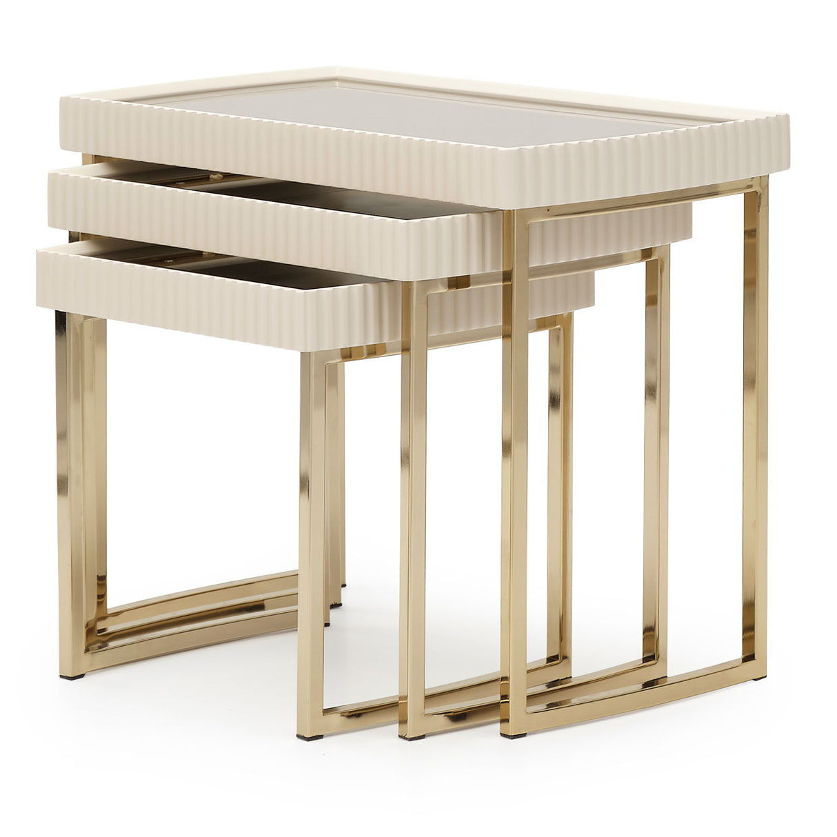Lisbon - Nesting Tables (Set of 3) - Silken Matte Cream