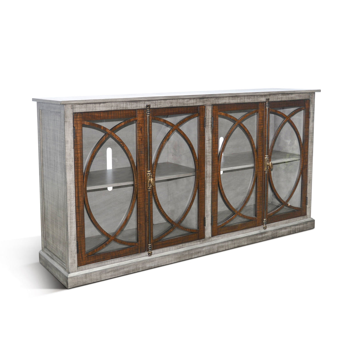 Homestead Hills - Media Console - Tobacco Leaf / Alpine Gray