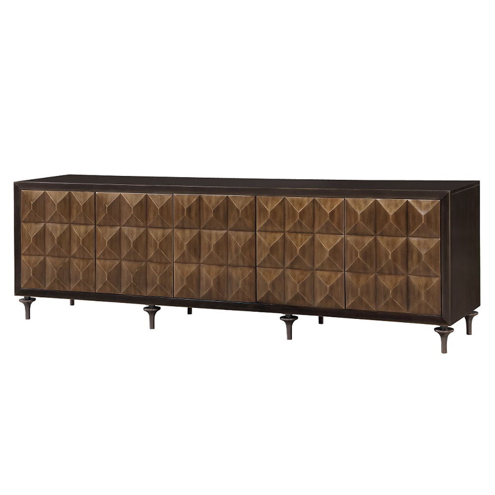 Diya - Console Cabinet - Forged Bronze & Espresso