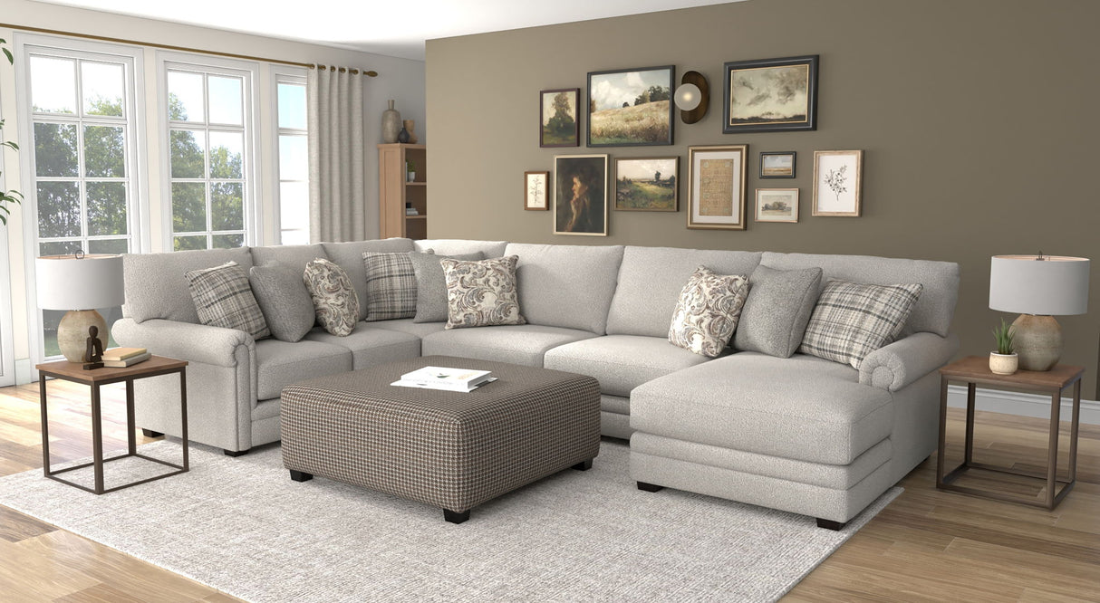 Livingston - Sectional With Comfort Coil Seating, 40" Cocktail Ottoman And Accent Pillows Included