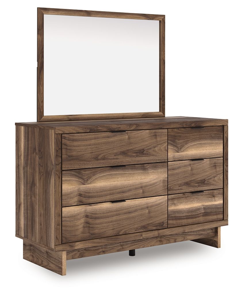 Chirason - 3 Pc. - Twin Panel Bed With Storage, Dresser And Mirror - Brown