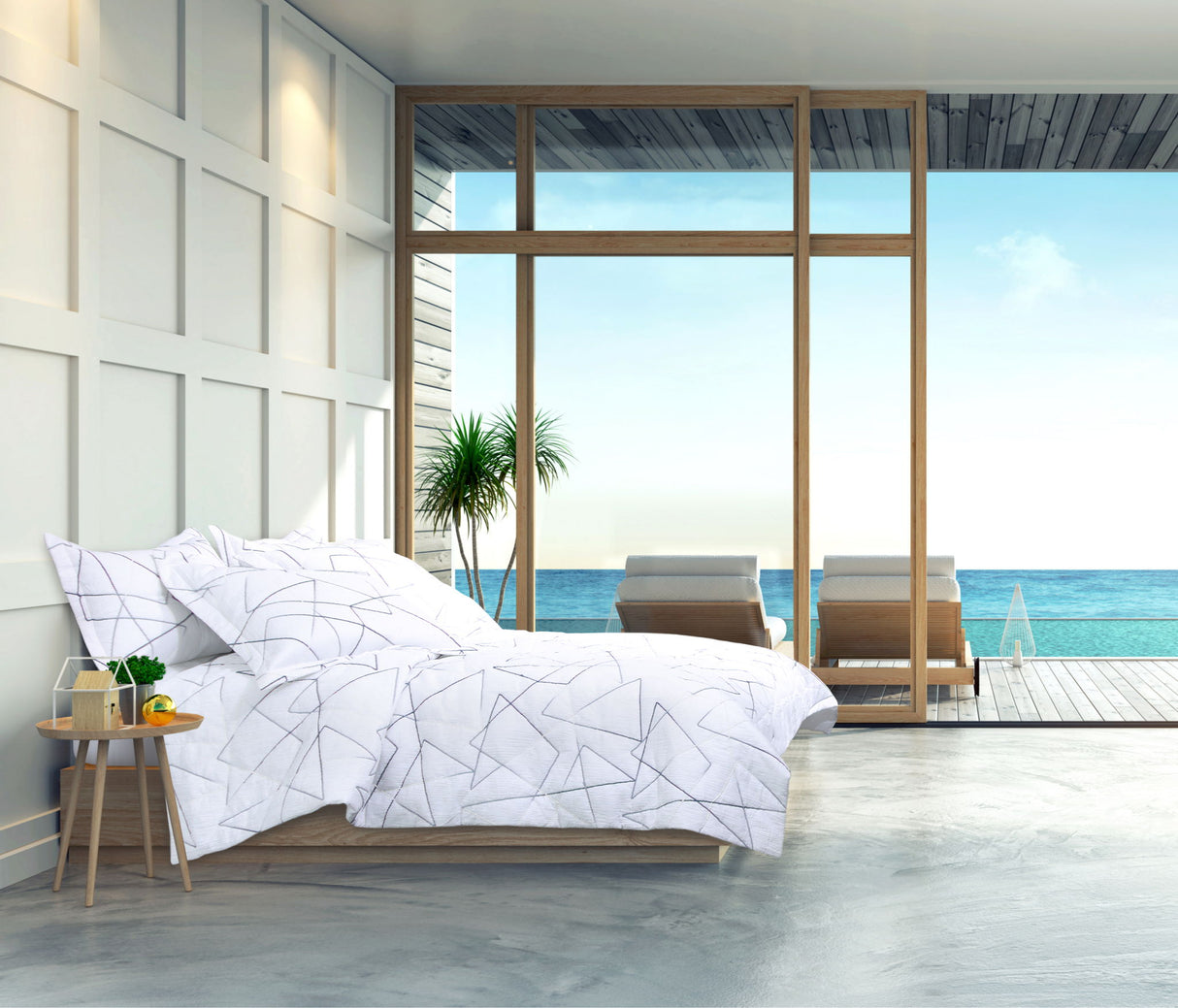 Lennox - 6 Piece King Comforter Set - White