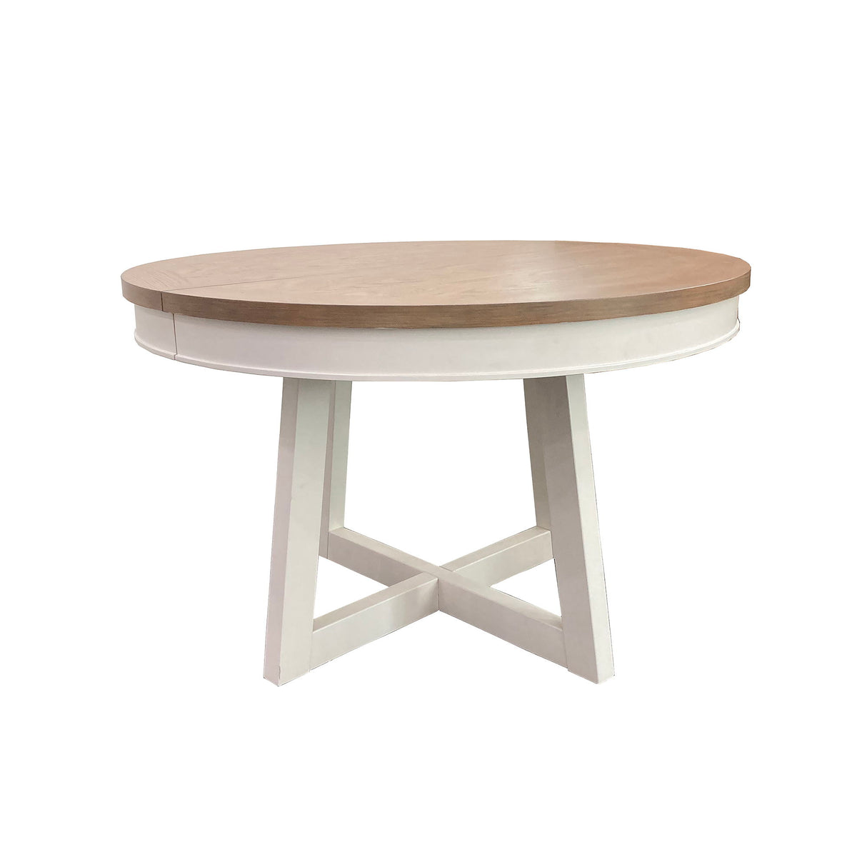 Americana Modern Dining - Round Extendable Dining Table And 4 Upholstered Chairs - Cotton