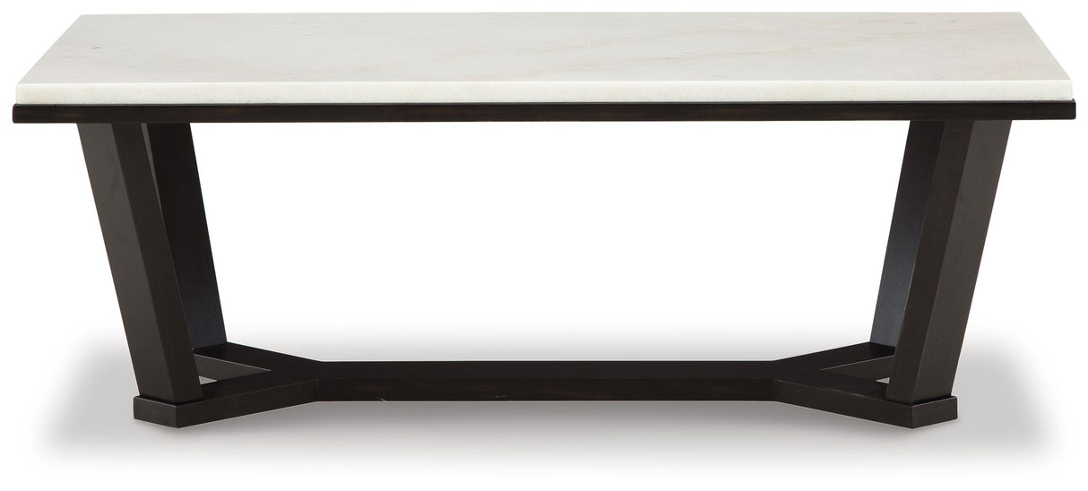 Fostead - Mesa de centro rectangular - Blanco / Espresso