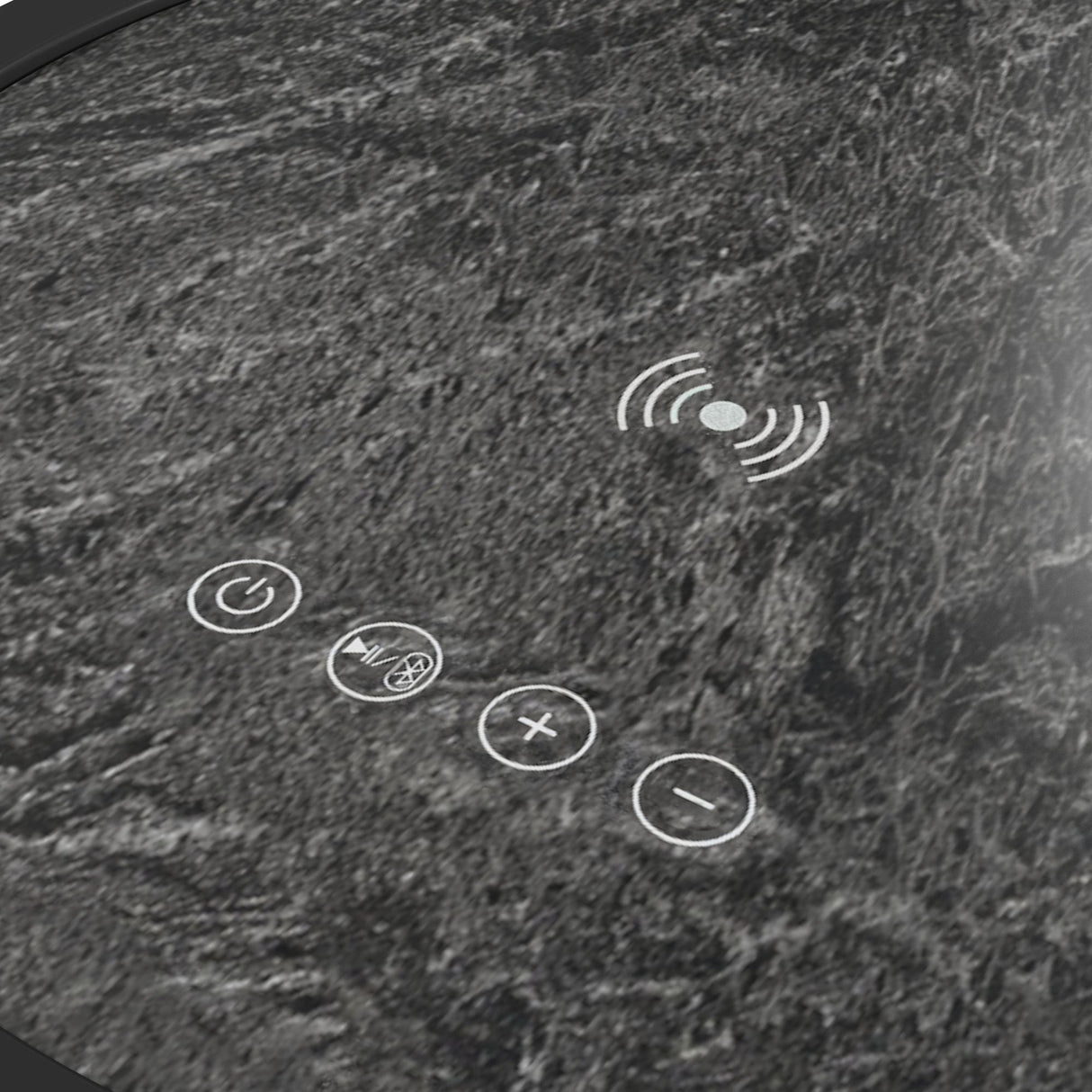 Halo - Round Smart End Table - Black