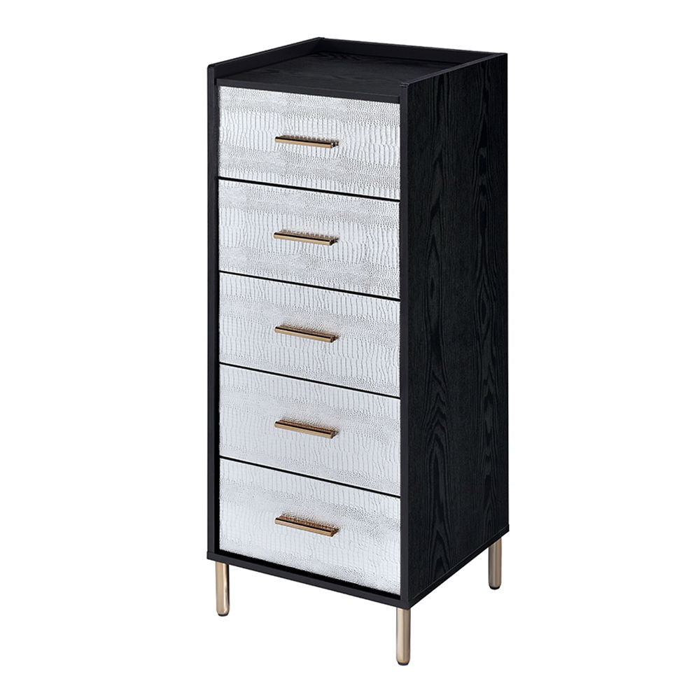 Myles - Jewelry Armoire - Black, Silver & Gold