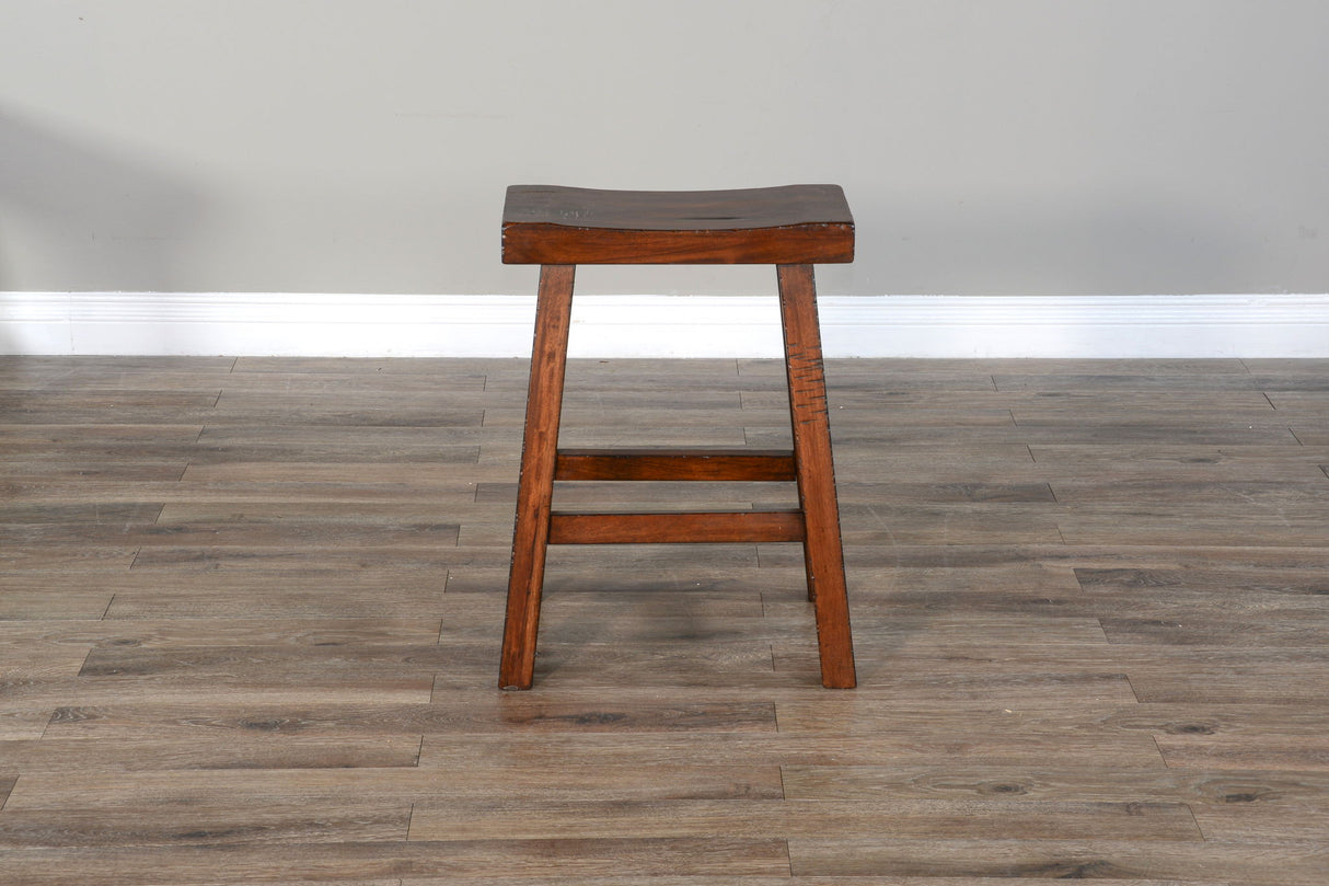 Tuscany - 24" Saddle Seat Stool With Wood Seat - Vintage Mocha