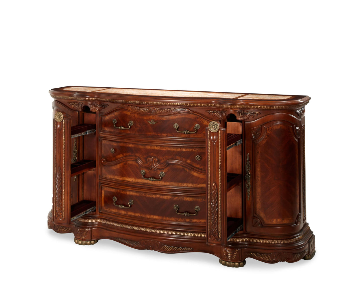 Cortina - Dresser & Mirror - Honey Walnut