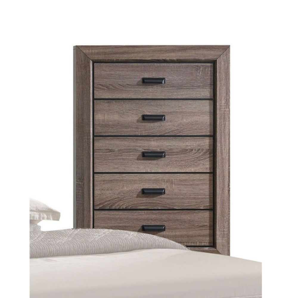 Lyndon - Cómoda - Veta de madera gris desgastado