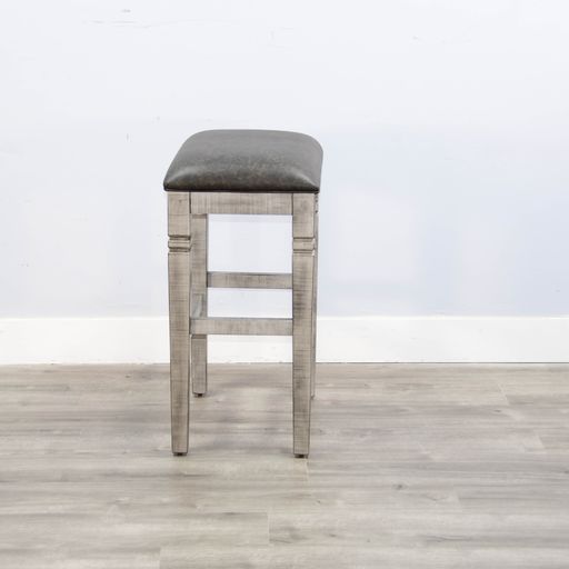 Alpine - 30" Stool With Cushion Seat - Brown / Gray