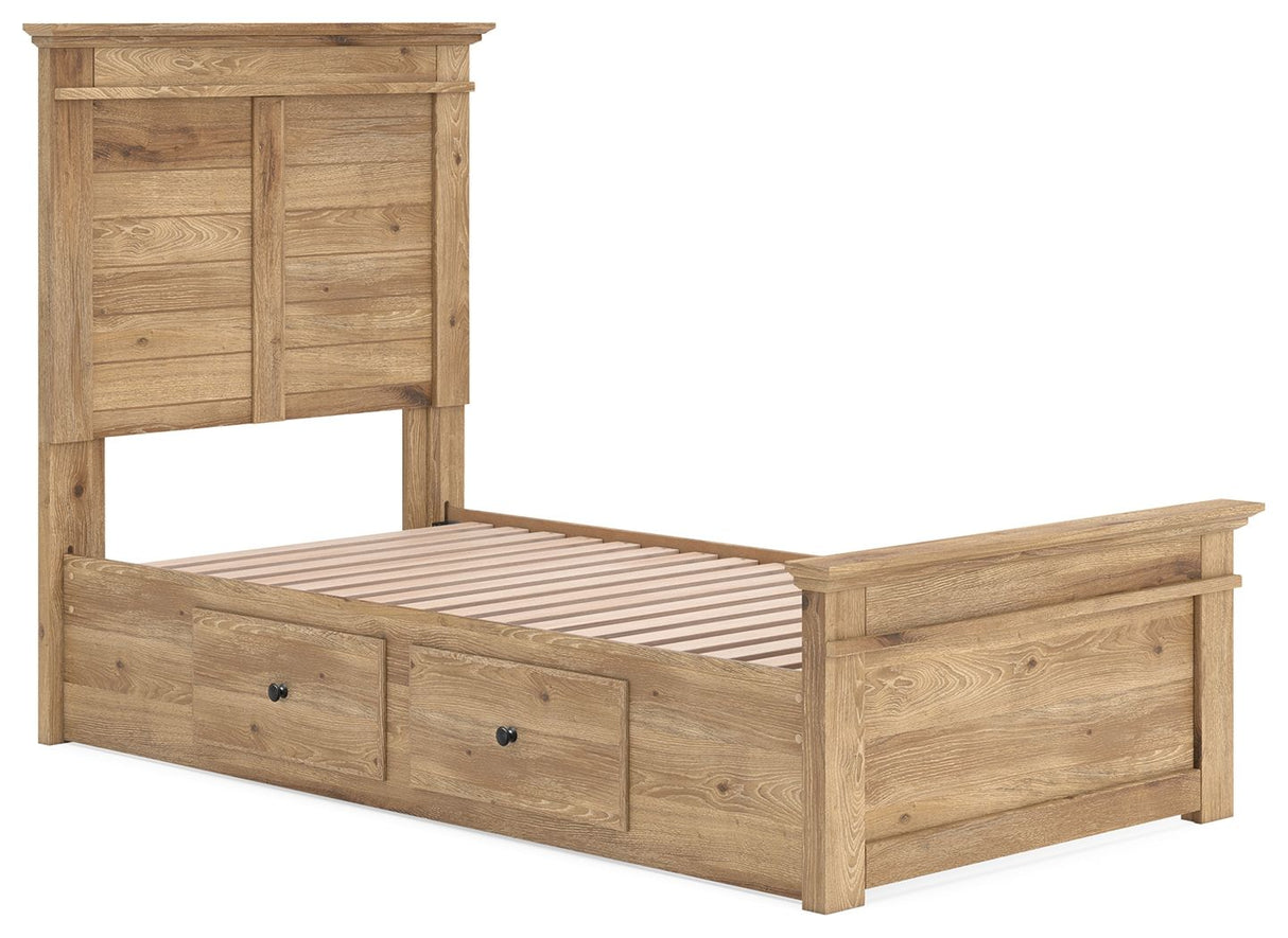 Makidern - Cama con almacenamiento en panel y unidad de almacenamiento bajo la cama
