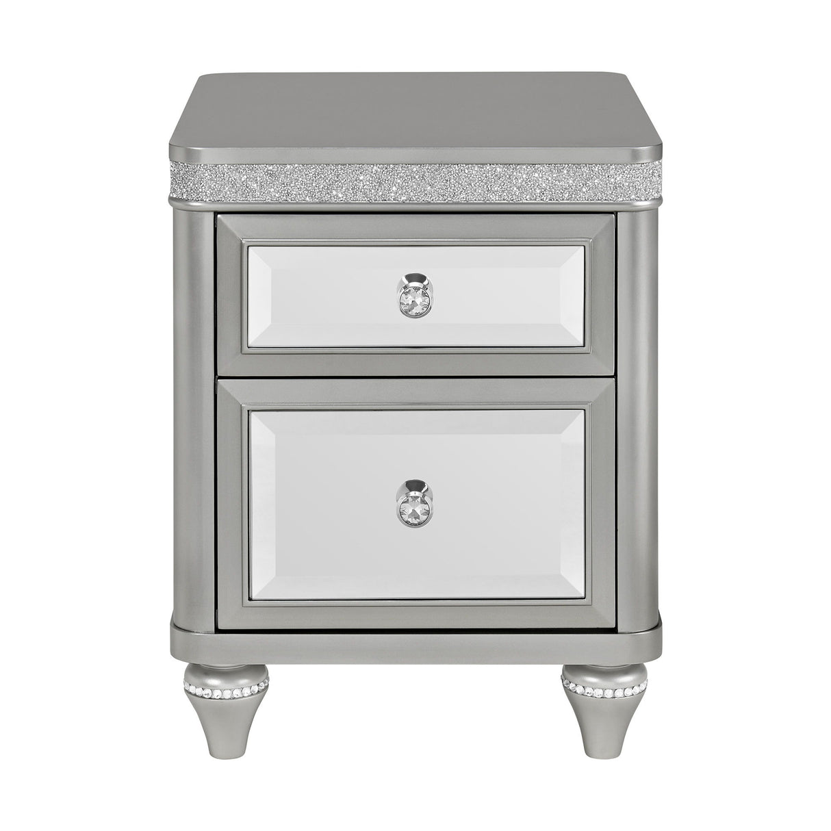 Avril - Chairside Table With Power/USB - Silver