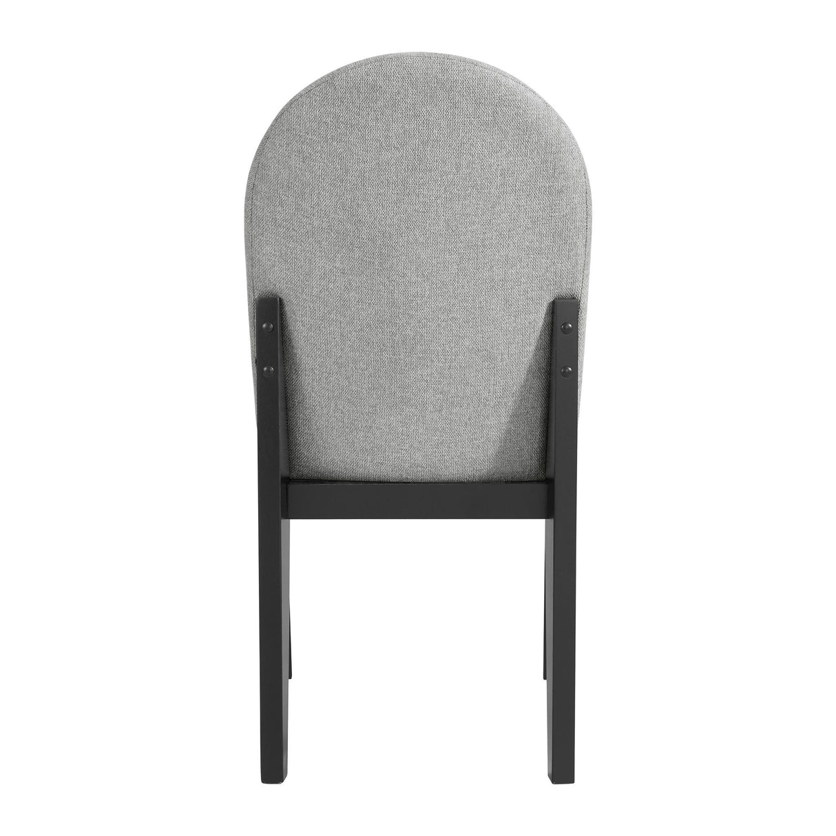 Edison - Silla de comedor con tela (juego de 2) - Negro y gris claro
