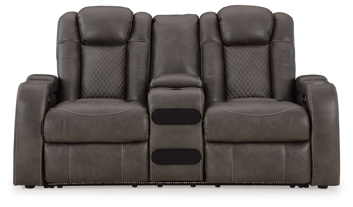 Fyne-dyme - Sofá biplaza reclinable eléctrico con consola/reposacabezas ajustable