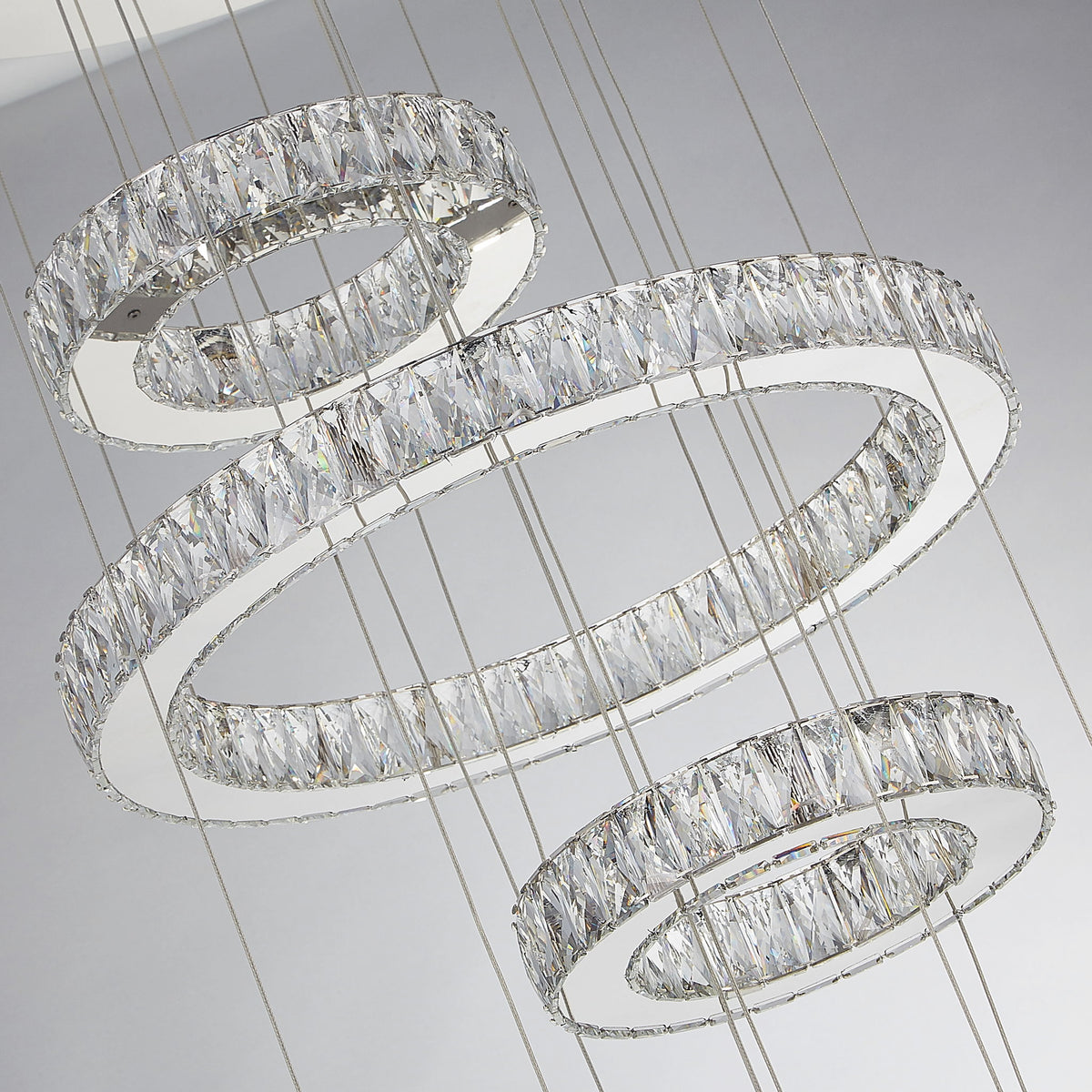 Michael Amini Lighting - Galaxy Modern 49" Crystal Chandelier - Chrome