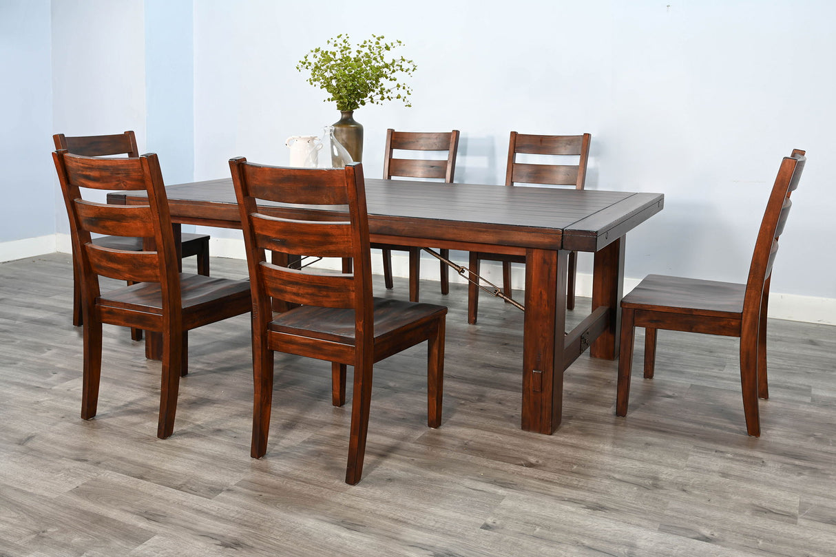Wood 7 Piece Dining Table Set - Vintage Mocha