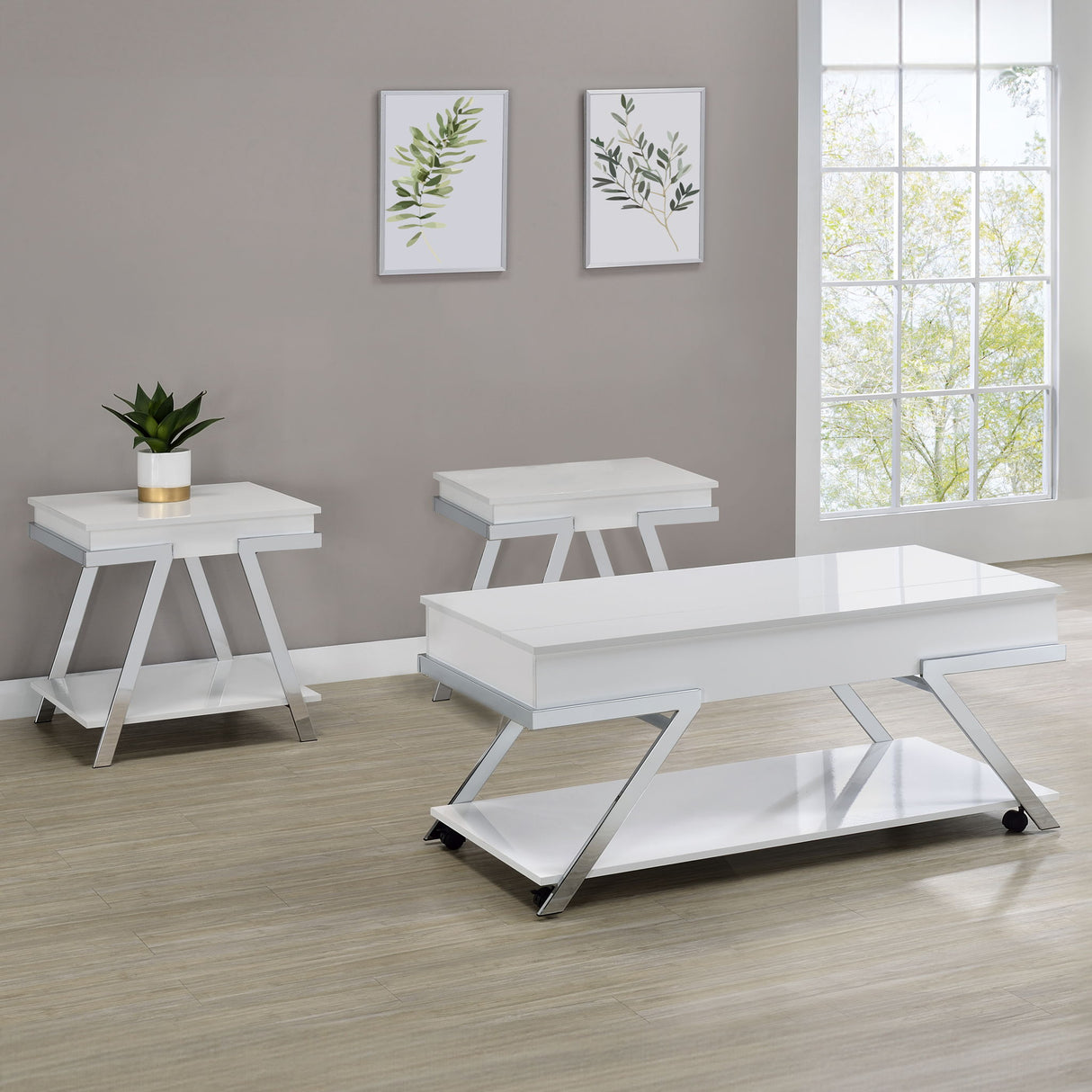 Zena - 3 Piece Occasional Set - White