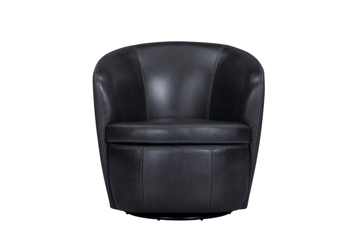 Barolo - 100% Italian Leather Swivel Club Chair (Set of 2)