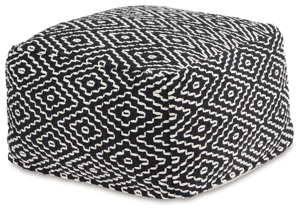 Jasett - Pouf - Black / Ivory