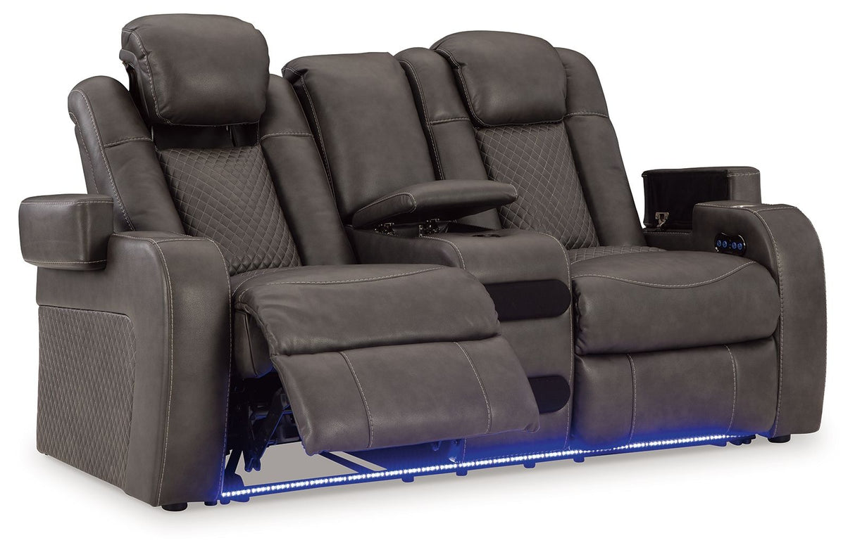 Fyne-dyme - Sofá biplaza reclinable eléctrico con consola/reposacabezas ajustable
