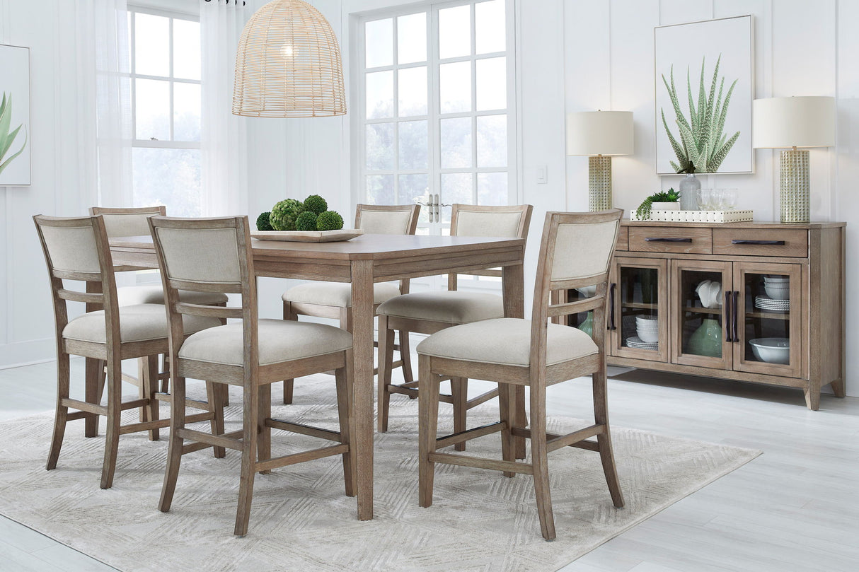 Breckenridge - Mesa de comedor de altura de mostrador de 72" - Marrón medio