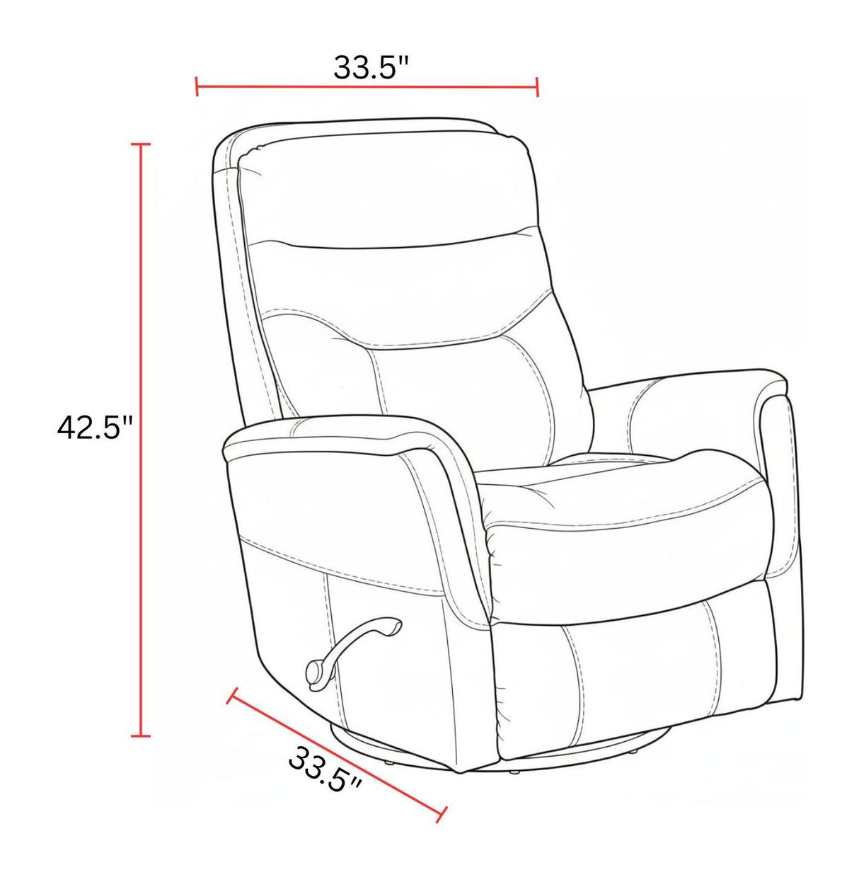 Gemini - Sillón reclinable giratorio planeador de 33.5" (Juego de 2)