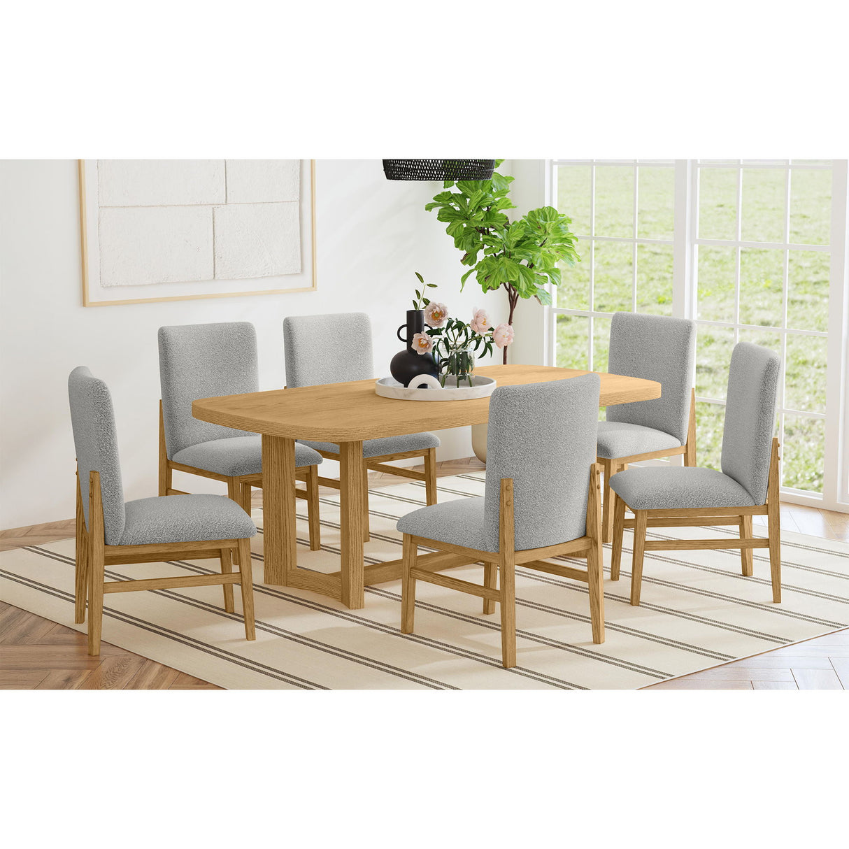 Portland - Juego de comedor rectangular